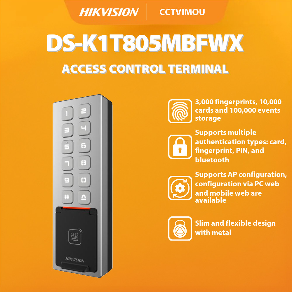 Jual HIKVISION DS-K1T805MBFWX FINGERPRINT BLUETOOTH ACCESS CONTROL ...