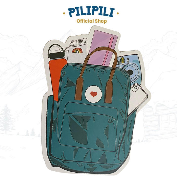 Jual Kartu Ucapan Pilipili Backpack VSCO - Shaped Greeting Card Green ...
