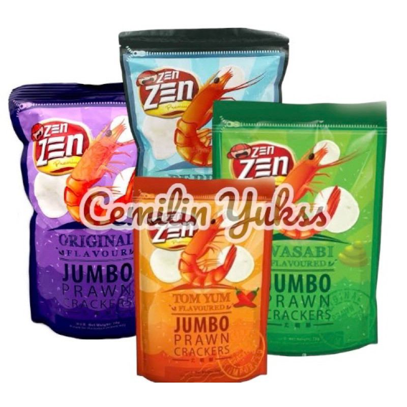 Jual Zen Zen Prawn Cracker 70g Jumbo Prawn Crackers Rasa Tomyam Pepper ...