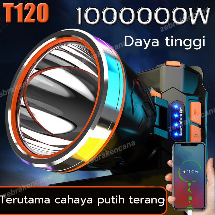 Jual Senter Kepala Led T120 Super Terang Lampu /lampu depan tahan air ...