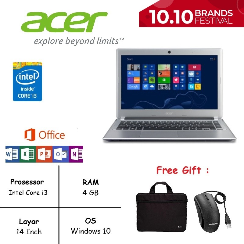 Jual Laptop Acer V5 471 Intel Core i3 RAM 8GB SSD 256GB | Shopee Indonesia