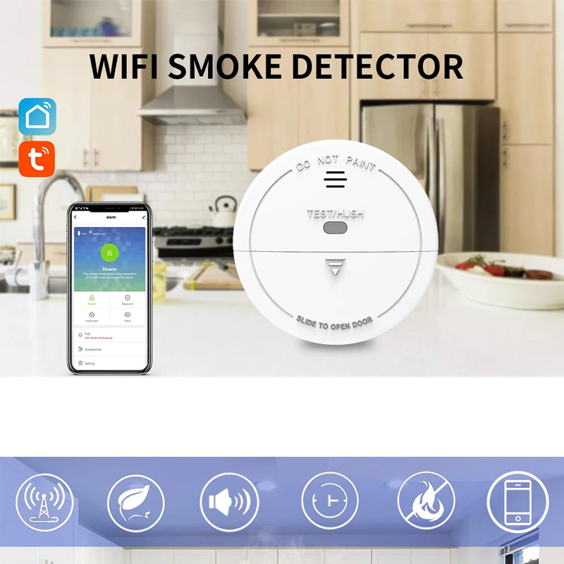 Jual CPVAN WiFi Tuya Smart Smoke Alarm detector Sensor Home Security ...