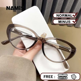 Namis Kacamata Minus Photocromic Wanita Cat Eye Bluecromic Anti Radiasi Blueray Kaca Mata Optik
