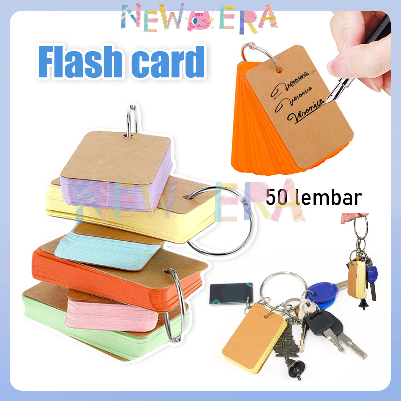 Jual Memo Notebook Ring / Flash Card Note Warna Warni Kartu | Shopee ...