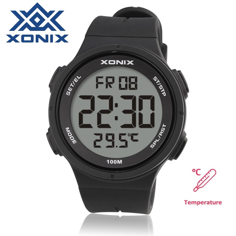Jual Men Sports Watches Temperature Measurement Multifunction Digital ...