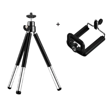 Aluminum Alloy Table Tripod Mini Tripod Metal With Handphone Holder Clip For HP Camera Tripod