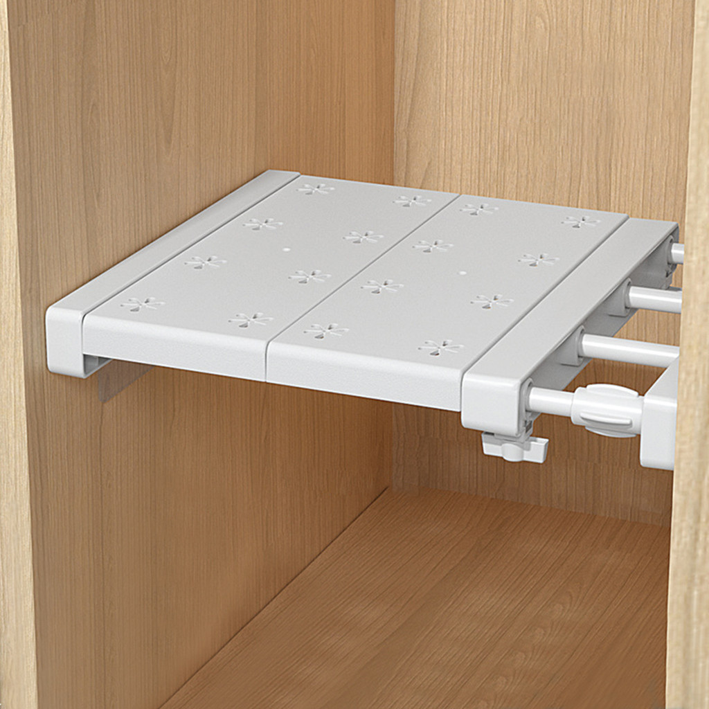 Jual Extendable Closet Shelf DIY Wardrobe Divider Adjustable Storage ...