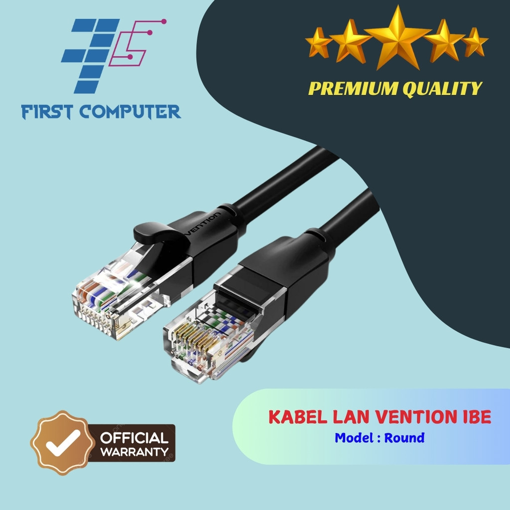 Jual Kabel LAN Vention CAT.6 Gigabit UTP Ethernet Cable Black | Shopee ...