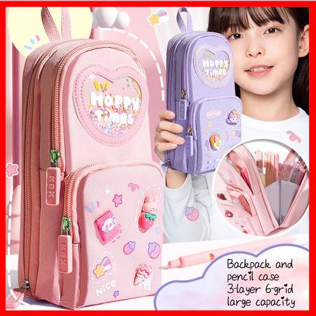Kotak Pensil Sekolah Anak Perempuan 6 Ruang dengan desain lucu