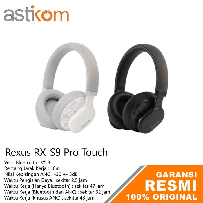 Jual Headset Headphone Bluetooth Rexus RX-S9 Pro Touch ANC | Shopee ...