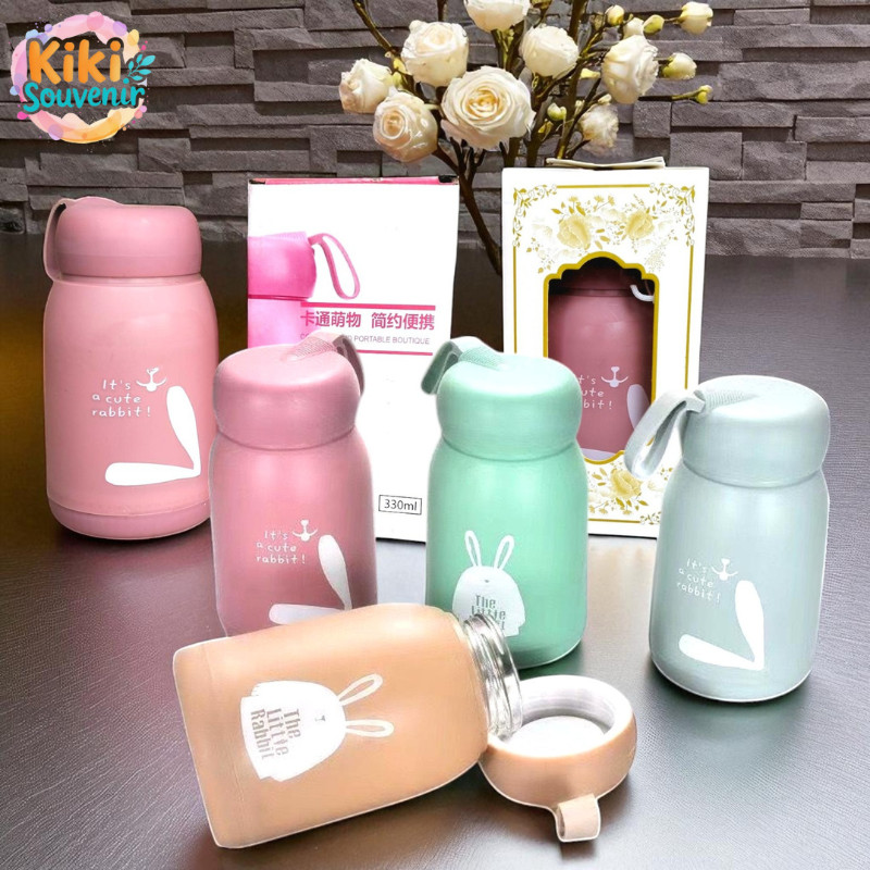 Jual Botol Rabbit PILIH WARNA Souvenir Botol Kaca Motif Kelinci Tumbler ...
