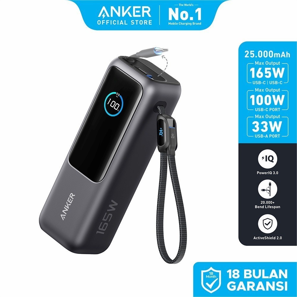 Jual Anker Powerbank 25000mAh 165W PD PPS 100W 45W 33W 25W 2 Port