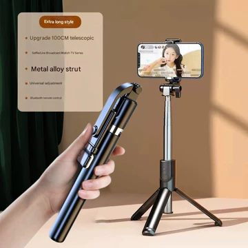 Tripod Tongsis Selfie Vlog R1S L 3 In 1 LED 1.7M Remote Bluetooth Andro Ios Portable