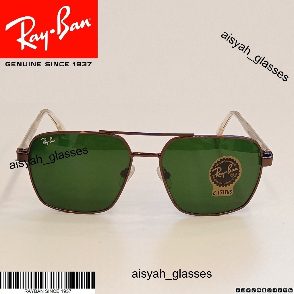 Kacamata Ray-Ban RB5658 NEW CARAVAN 919631 Emas Hijau Pria Wanita Vintage  Sunglasses
