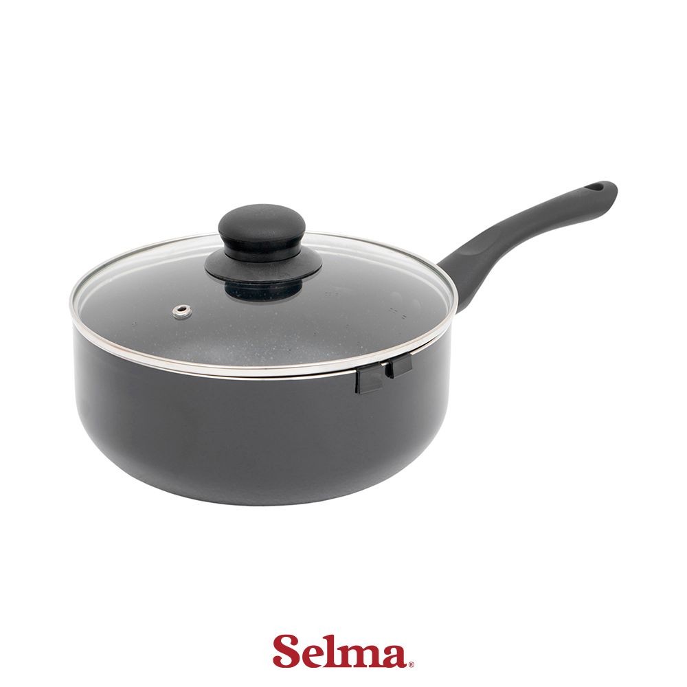 Jual Selma 20 cm Yumna Panci Saucepan Dengan Tutup Kaca - Hitam Wadah ...