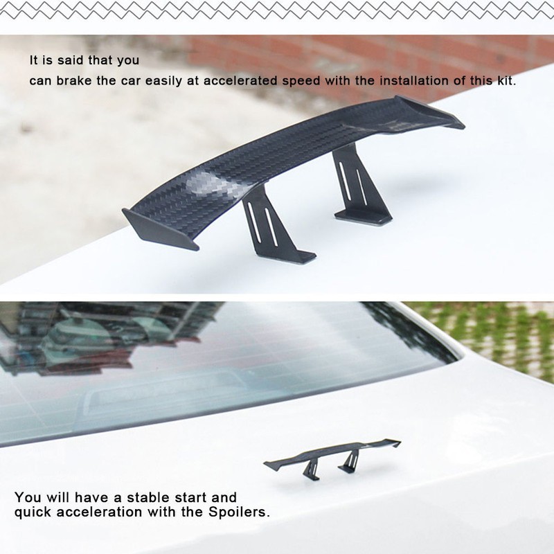 Jual Universal Carbon Fiber Look Mini Spoiler Little Wing Spoiler Car ...