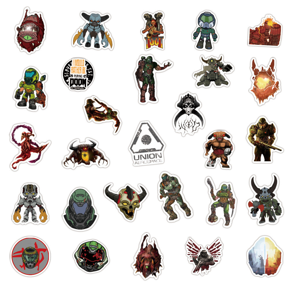 Jual 10/30/50PCS Game Doom:Eternal Stickers Laptop Guitar Luggage ...