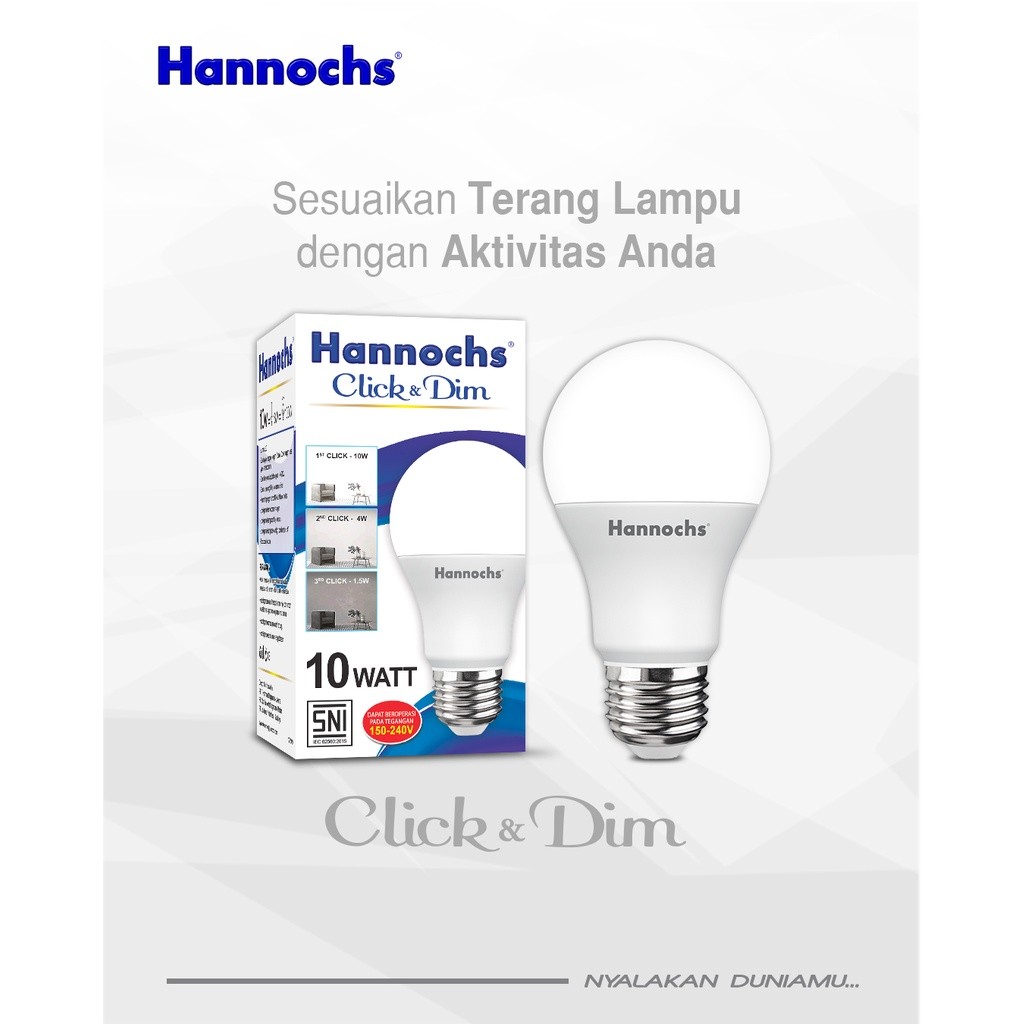 Jual Hannochs Lampu Led Click Dim Watt Tingkat Kecerahan