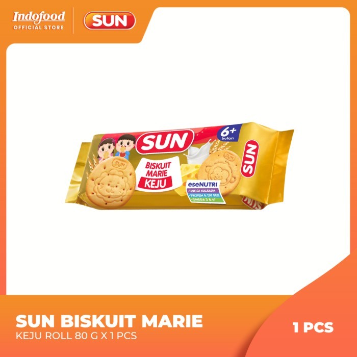 Jual SUN Biskuit Marie Keju Roll 80g / SUN Marie Biskuit MPASI / Sun ...