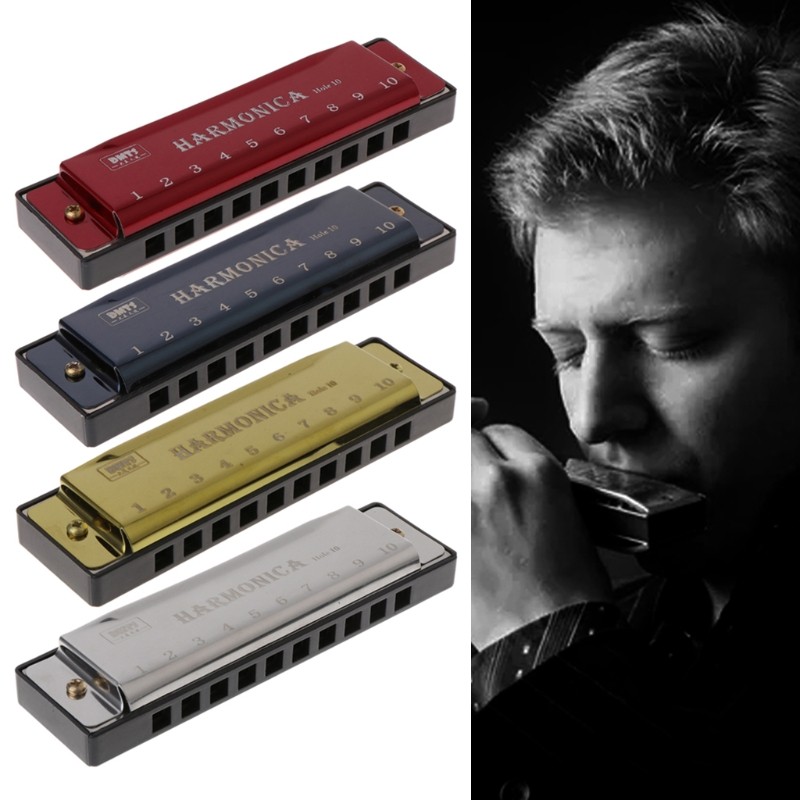 Jual 10 Holes for Key of C Blues Harmonica Musical Instrument