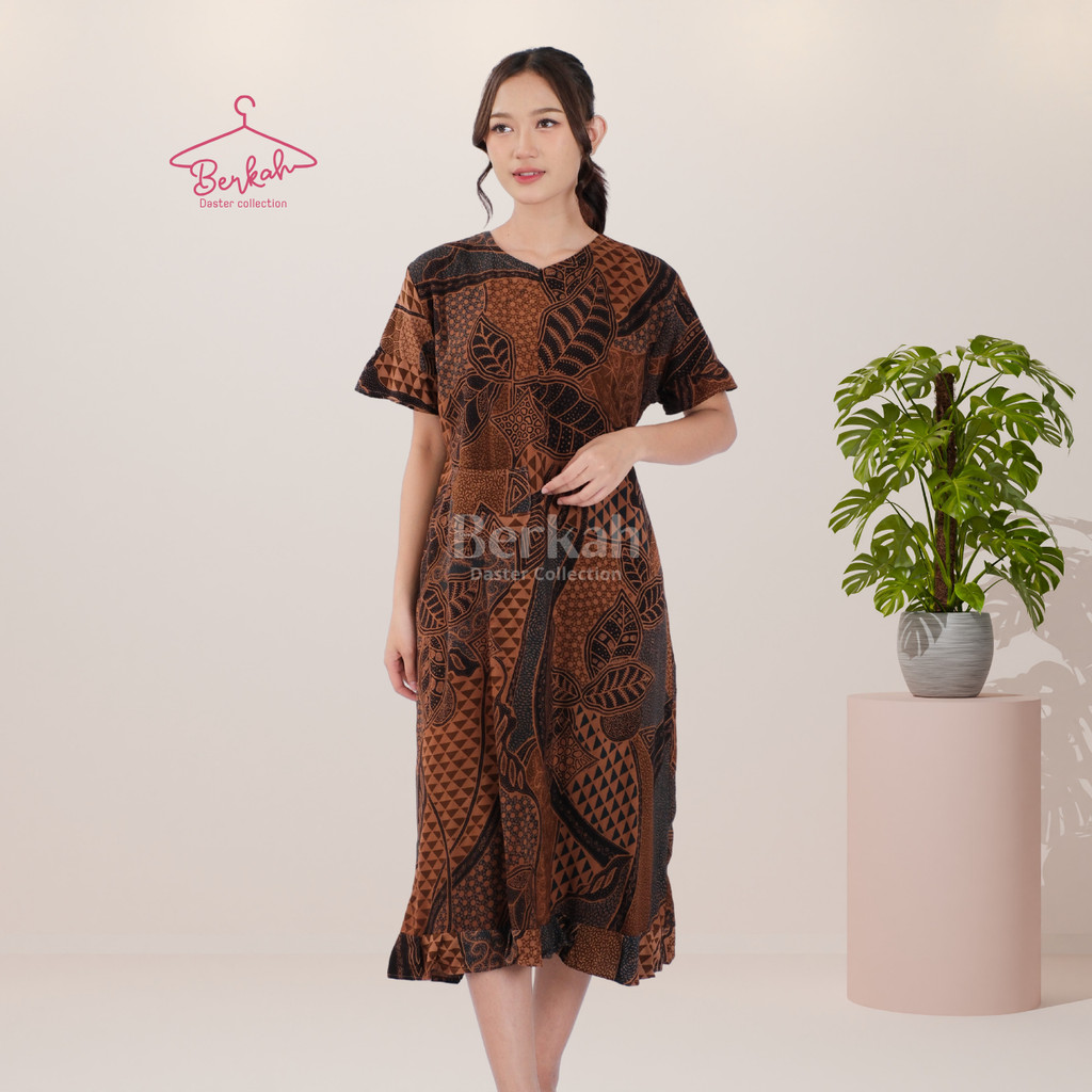 Daster Batik Rayon Busui Resleting Surya Teja