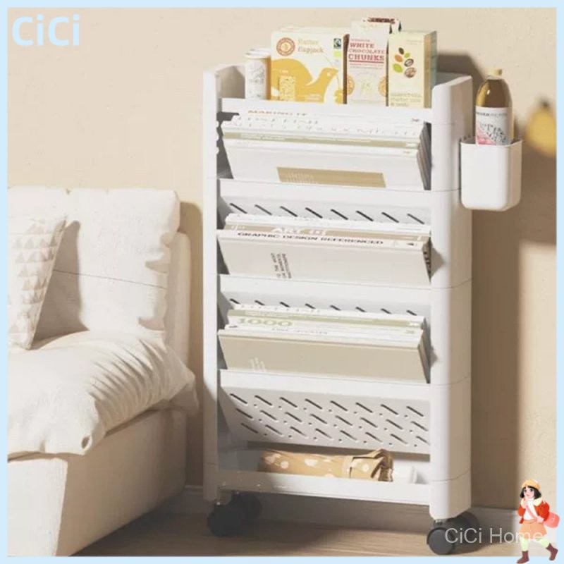 Jual Rak Buku Roda Storage Book Tingkat Minimalis Rak Troli Roda ...