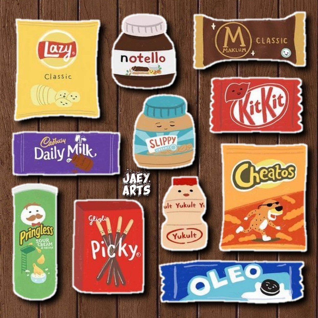 Jual Stiker Pack Snack Stiker Snack Makanan Ringan Populer 11 Pcs ...