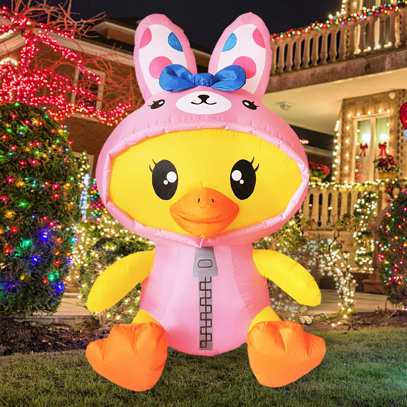 Jual 5 FT Height Easter Inflatables Outdoor Chick with Bunny Suit ...