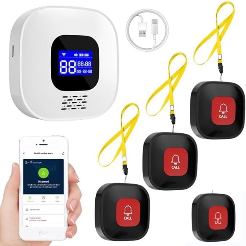 Jual WiFi Wireless Caregiver Pager Patient Call Button Smart Alert ...