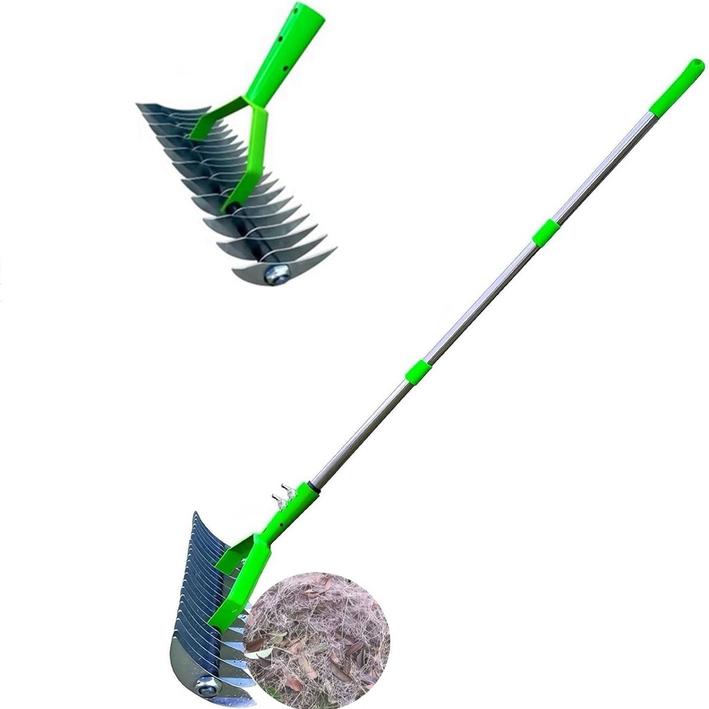 Jual Alloy Steel Weed Harrow Garden Leaf Rake Twin-Head Weeding 3 ...