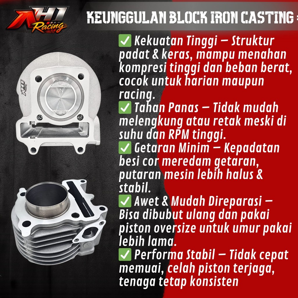Jual Boring Block Blok Seher Bore Up 56 59 Mm Mio M3 Fino Soul GT Xride ...