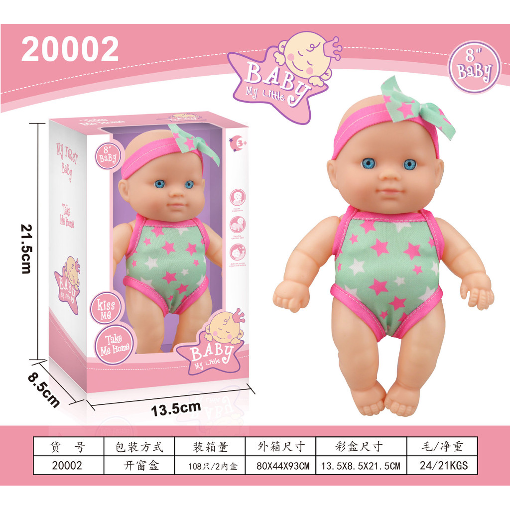 Mini Silicone Reborn Dolls Realistic Smiling Newborn Baby Doll Simulation  Baby Dress Up Soft Rubber Doll For Girls Toddler Gift