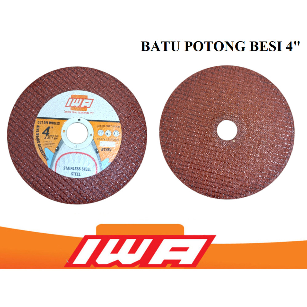 Jual Iwa Batu Potong Besi 4 Inch / Batu Potong Gerinda Cutting Wheel 4 ...