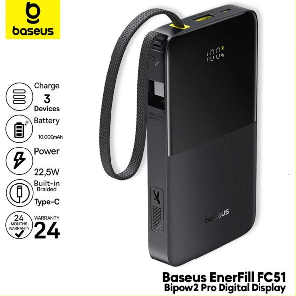 Jual Baseus Enerfill Powerbank 10000mAh Bipow2 Pro 22,5W 20W Digital ...