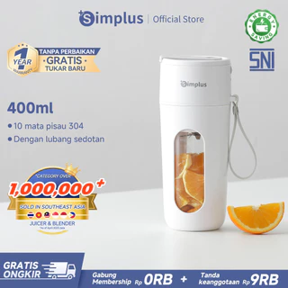 Simplus Juicer Portable Blender Cordless 400ml 10 Bilah baja tahan karat 304