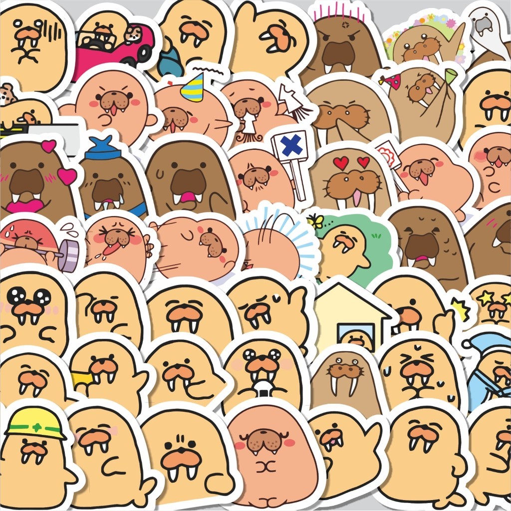Jual Stiker Cutting Pack Hewan Walrus Isi 100Pcs Series Aesthetic Lucu ...