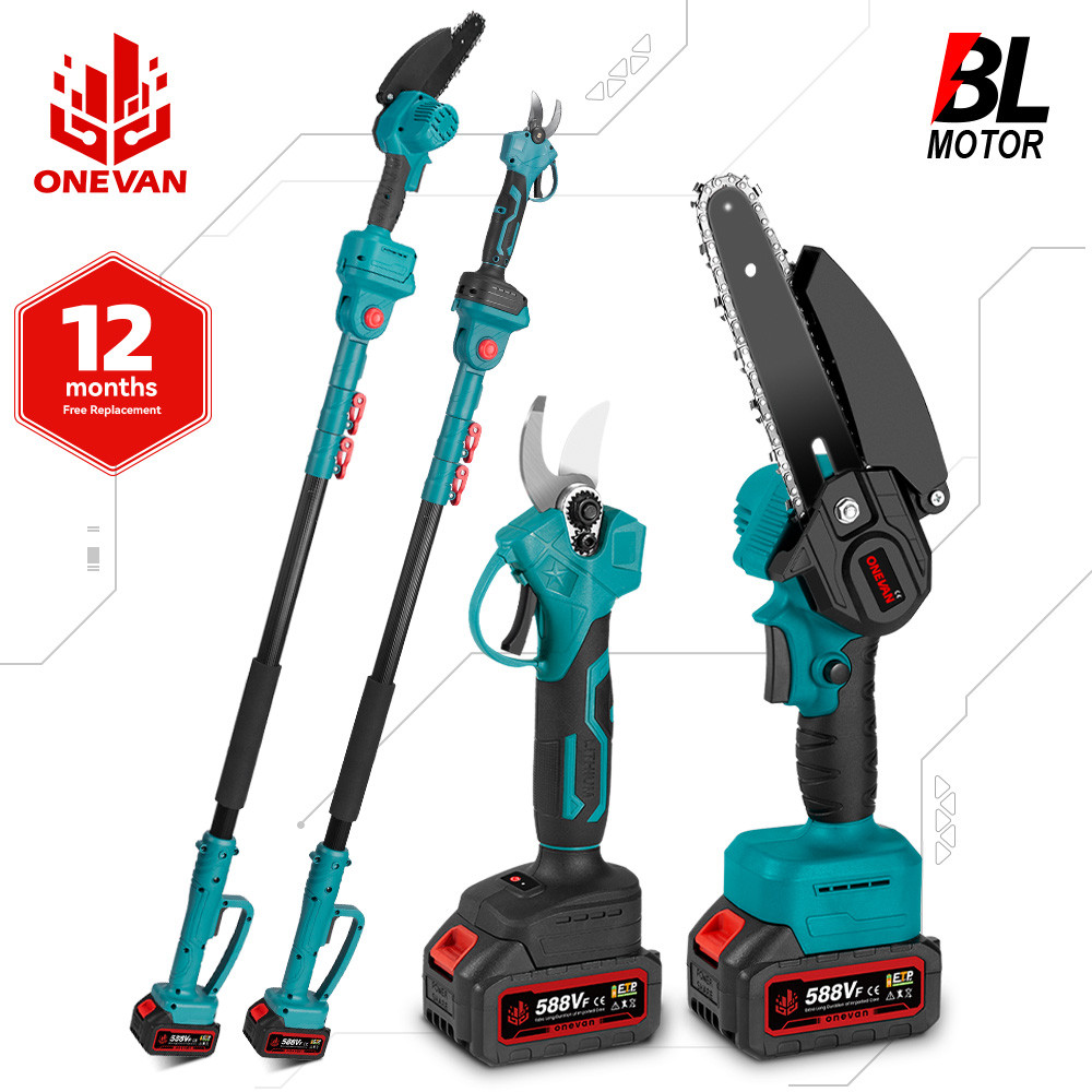 Jual ONEVAN Brushless Telescoping Pole Electric Chainsaw Scissors 3500W ...