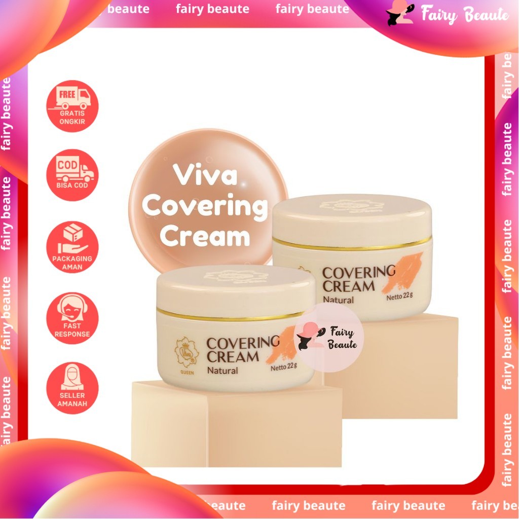Image showcasing Jual Viva Queen Covering Cream (WATERPROOF) - 22gr BPOM ORIGINAL ...