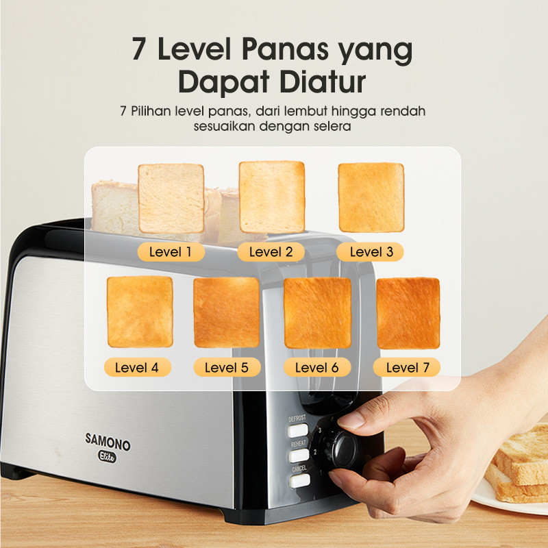 Jual SAMONO Toaster Pemanggang Roti 450 Watt 7 Level Pemanas Dengan Rak ...