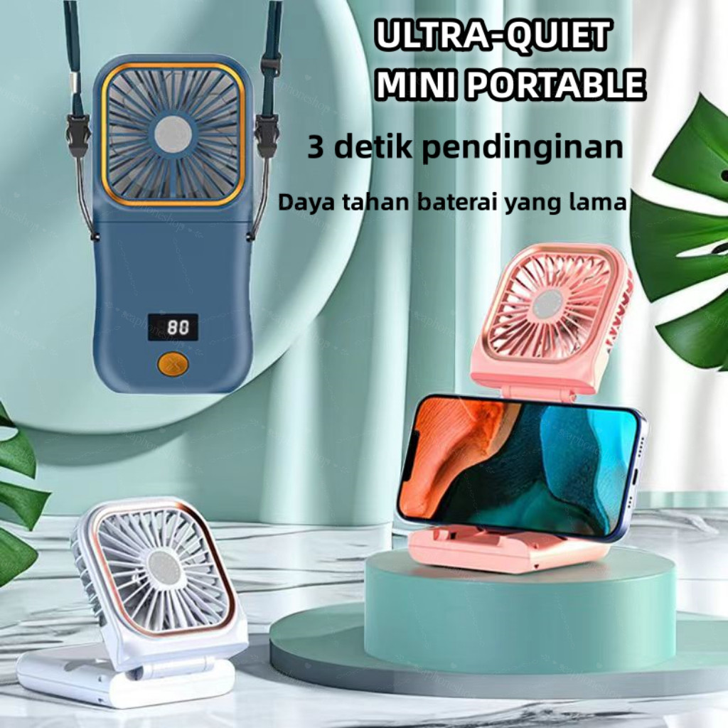 Jual Kipas Angin Portable Mini LED display Model Gantung Leher Plus ...