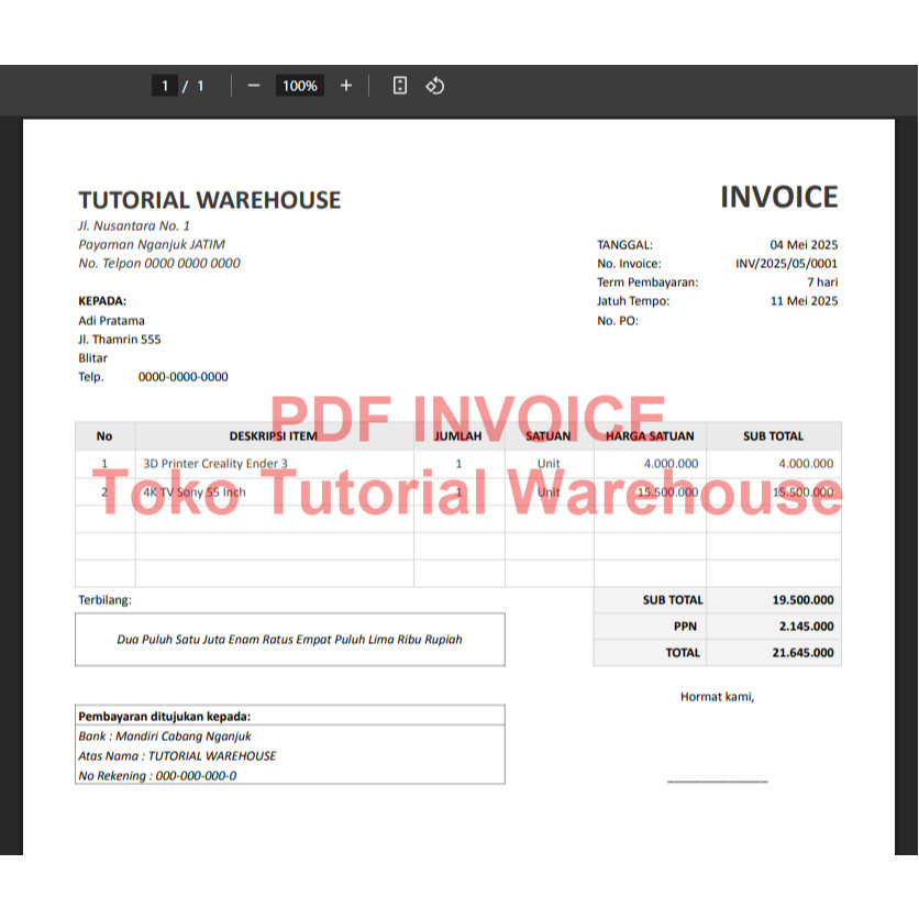 Jual Template GSheets Invoice Otomatis Simpan ke Arsip (Rekap) dan ...