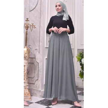 Celana Kulot Wanita Panjang Payung Jumbo Full Puring Ceruty Pakaian Bawahan Fashion Muslim