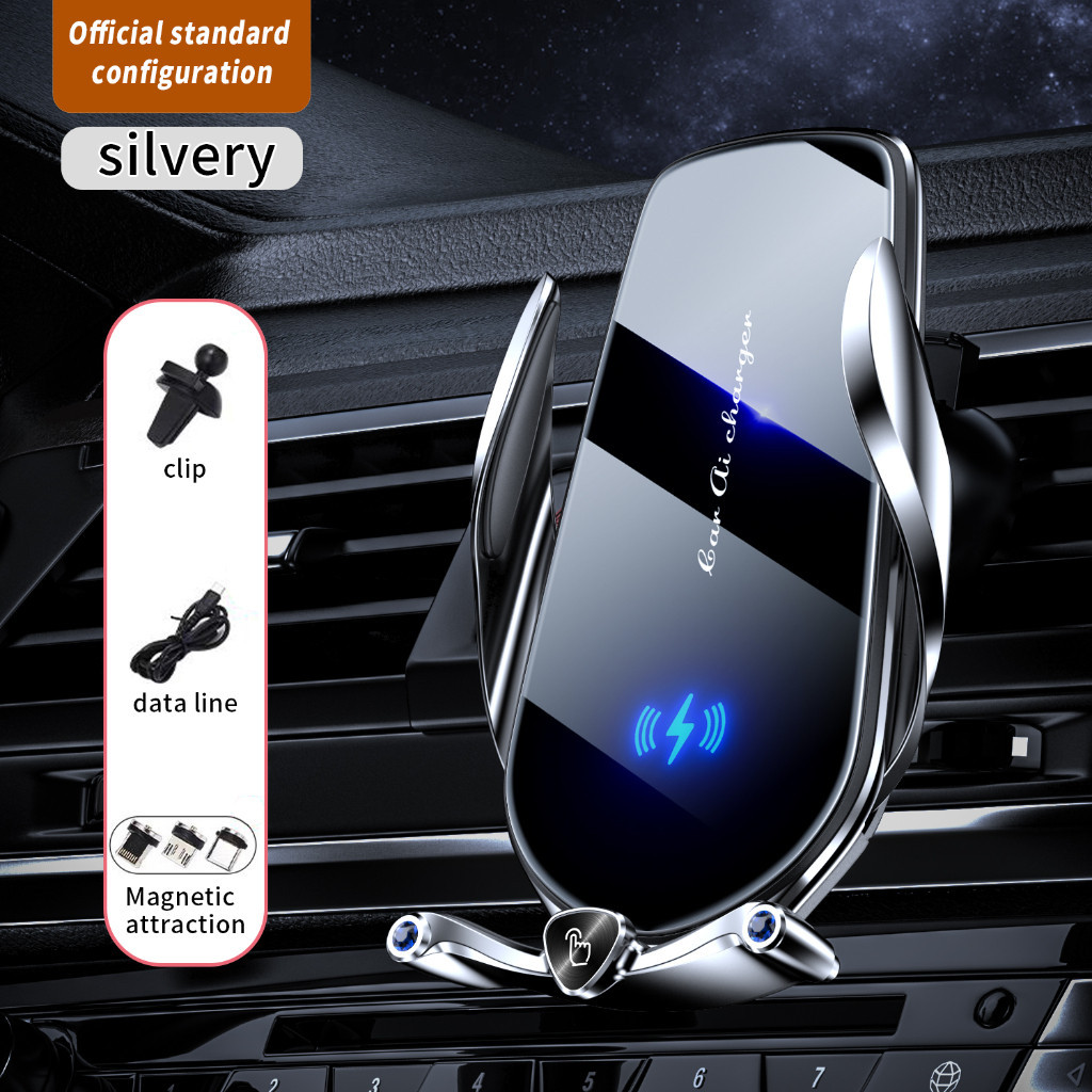 GOOJODOQ 15W Car Wireless Charger Phone Holder Magnetic Fast Charging  Automatic Car Mount Phone Holder
