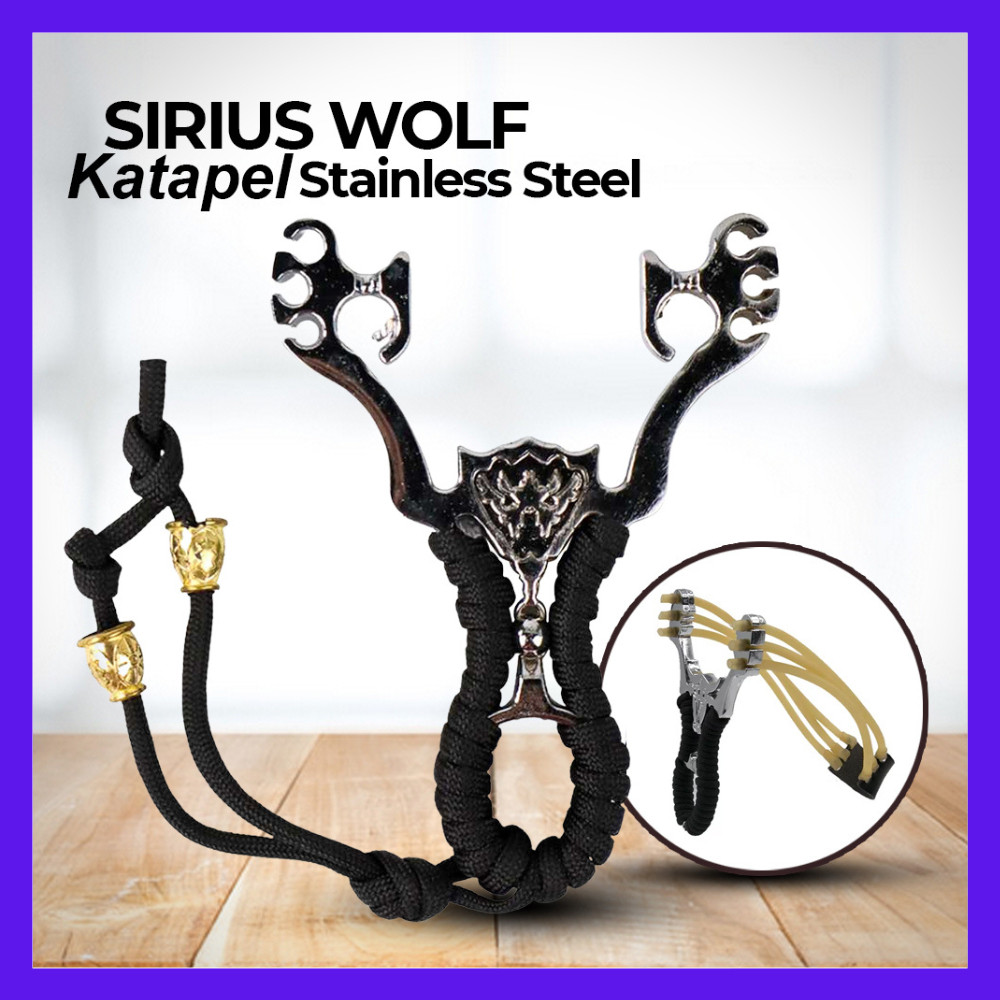 Jual SILVIA ATENA STORE-Sirius Wolf Katapel Stainless Steel Ketapel ...