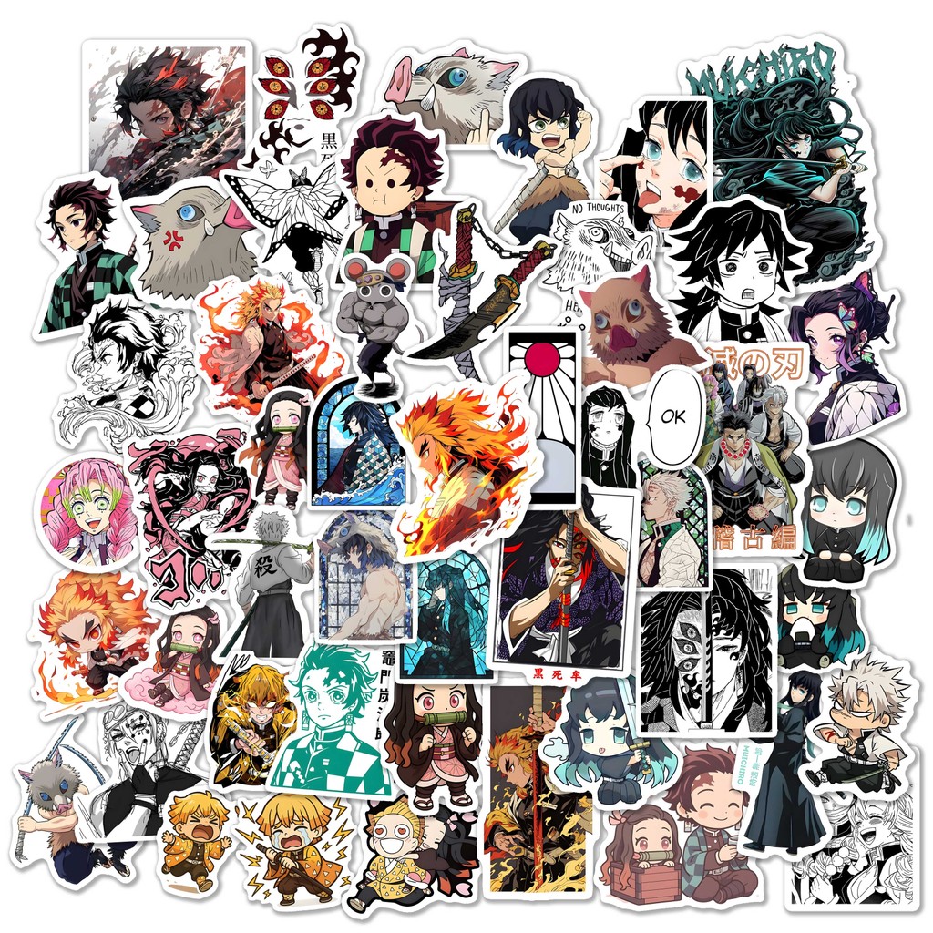 Jual STIKER DEMON SLAYER ISI 50 PCS PER PACK ST095 TANJIRO MUICHIRO ...