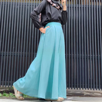 Celana Kulot Panjang Payung Lebar Wanita Muslimah Polos Palazzo Sifon Chiffon Ceruty Pants