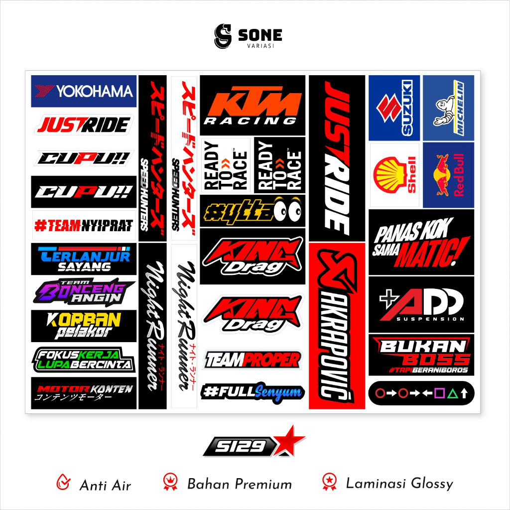 Jual Stiker Racing / Sticker Pack Motor / Stiker Motor / Sticker Racing ...