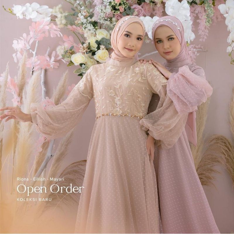Jual Riona dress tile brokat dress pesta mewah elegan cantik - GAUN ...