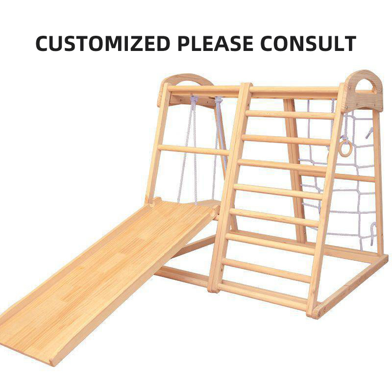 Jual montessori wooden pickler climbing frame with ramp square climb ...