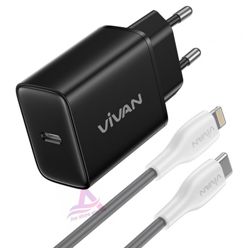 VIVAN Power Adapter Charger Usb C To Lightning 20W Super Fast Charging for  iPhone 11 12 13 14 PRO MAX/XS MAX/XR/ 6S Plus SE 20 Watt High Speed